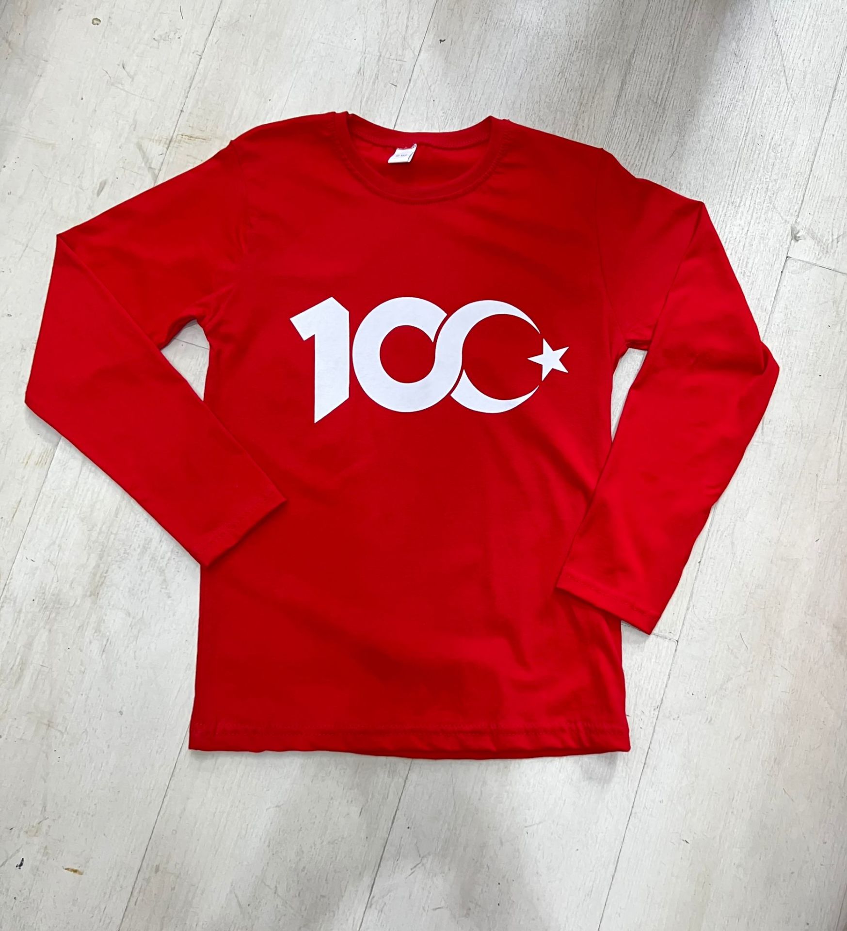100 yıl 29 Ekim Tişörtü Yüzüncü Yıl T Shirt Penye 11-12 yaş - Beyaz