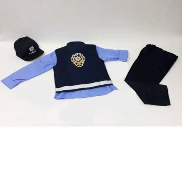 Çocuk Polis Gömlek Yelek Pantalon Kıyafeti