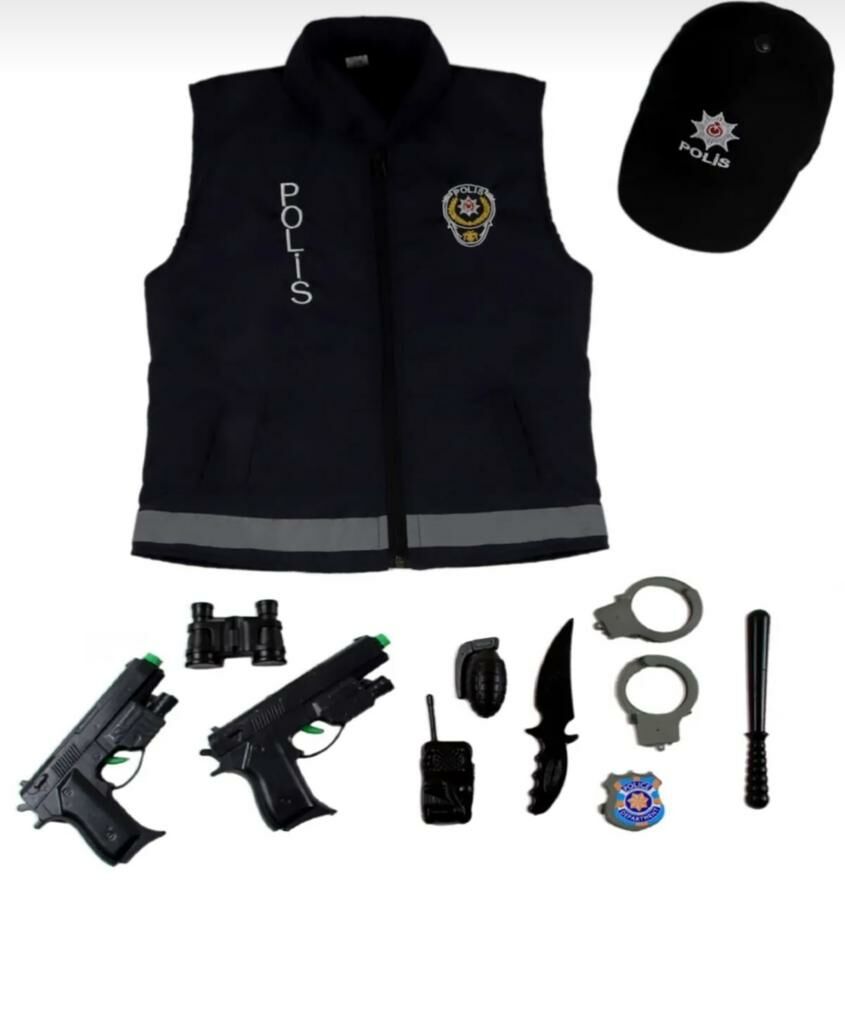 Çocuk Polis Yelek Şapka