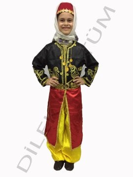 Artvin Kız Çocuk Kıyafeti Atabarı Folklör Kostümü
