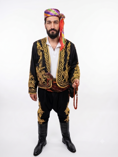 Ağa Kıyafetleri Güreş Ağası Köy Ağalık Kostümü Ağa Tesbihi Yelek Şalvar